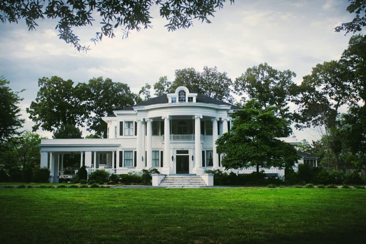 Greek revival style home in South Carolina