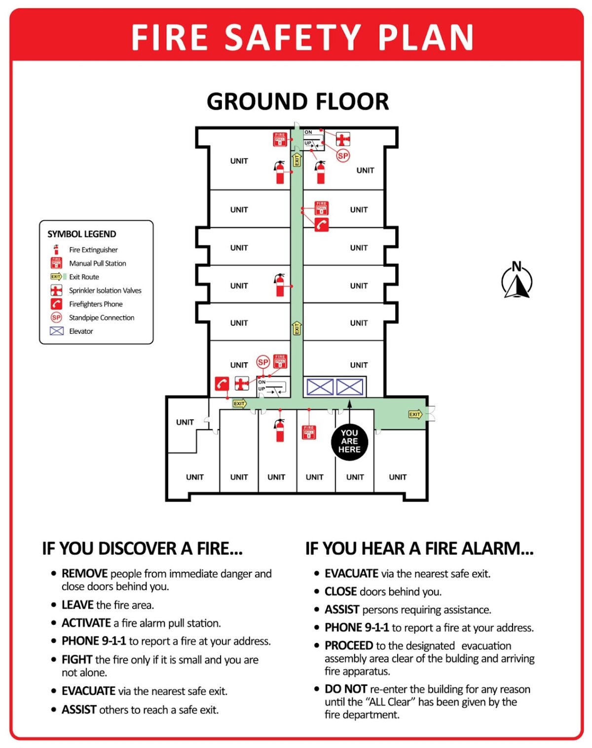 A fire safety plan infographic