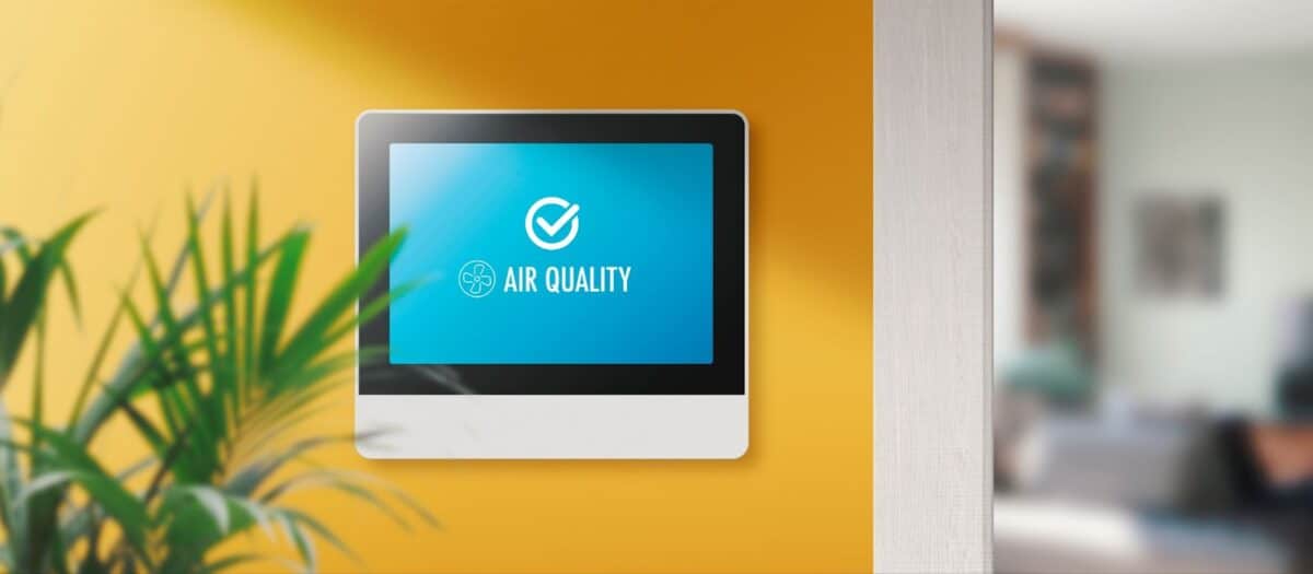 An indoor air quality monitor at home