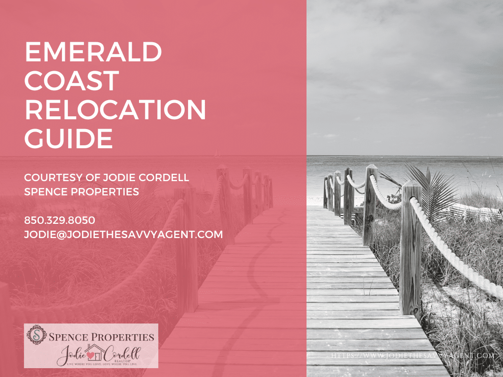 The cover of a relocation guide to the Emerald Coast, a lead magnet used to attract new buyers.