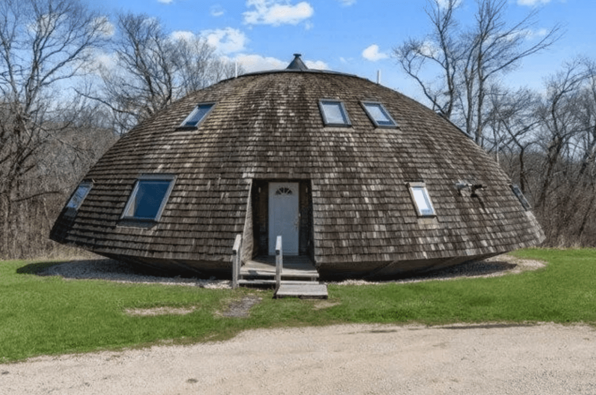 A dome-shaped house that looks like a spaceship