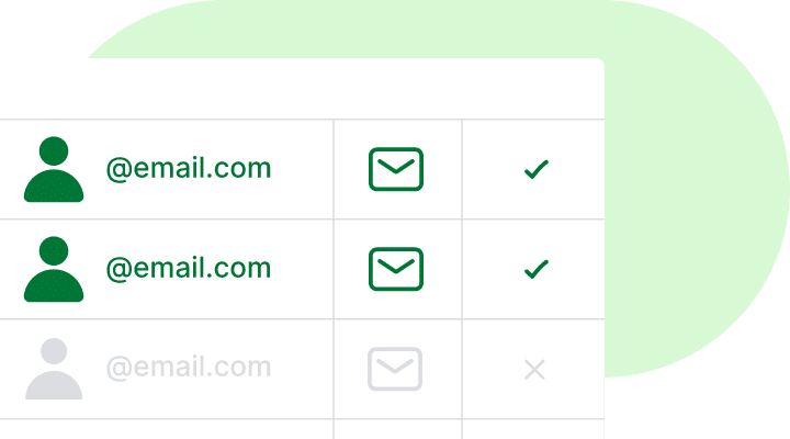Graphic illustrating ability to select specific email contacts