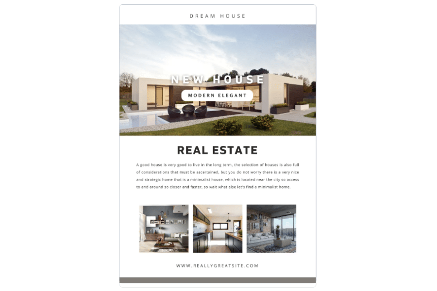 Real estate newsletter template from Canva